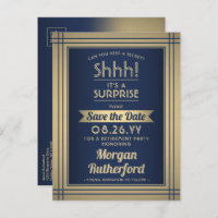 Surprise Retirement Fiesta Navy Gold Save the Date