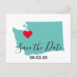 Postal De Anuncios Sus Colores Mapa de Washington en Forma Guardar la