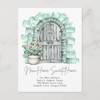 Postal De Anuncios Sweet New Home - New Address Watercolor Door 