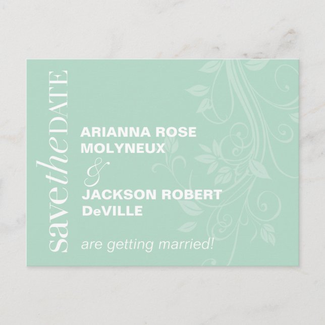 Postal De Anuncios Swirls Soft Save the Date (Anverso)