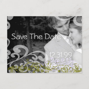 Postal De Anuncios Swirly Photo Save the Date