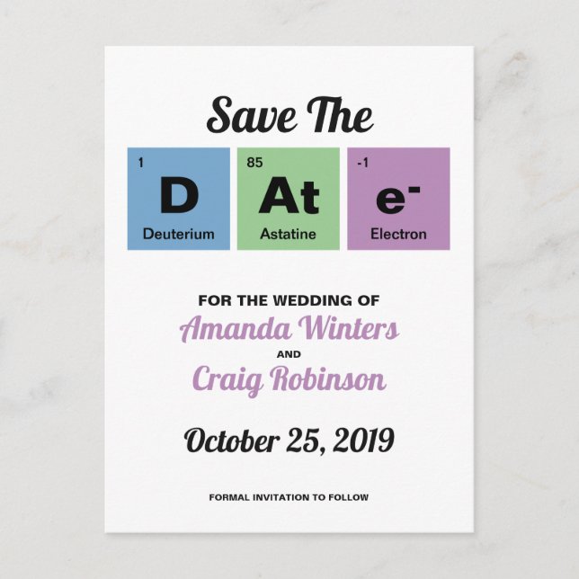 Postal De Anuncios Tabla periódica de los elementos (Anverso)