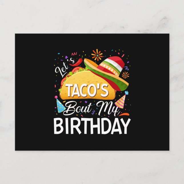 Postal De Anuncios Taco 'por mi cumpleaños Cinco de Mayo Tacos (Anverso)