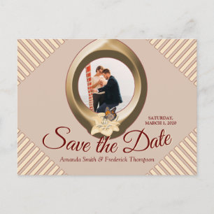 Postal De Anuncios Tan - Vino Marsala &  Save the Date moderno
