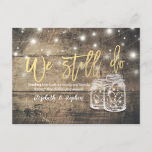 Postal De Anuncios Tarros de madera para aplazamiento de boda Still D