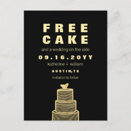 Postal De Anuncios Tarta Gratuita Divertida y Ocurrente Boda Salva la