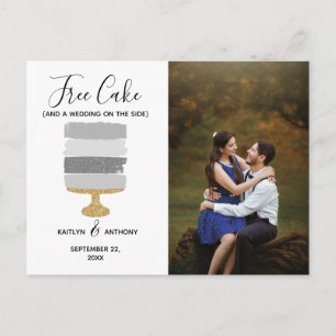 Postal De Anuncios Tarta Gratuita Foto Divertida Moderna Compromiso P