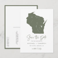 Taupe Green Wisconsin Mapa QR Código Guardar fecha