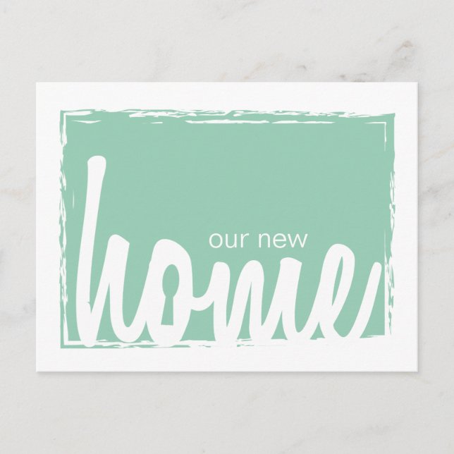 Postal De Anuncios Tecla residencial verde y blanca Bloquear nueva In (Anverso)