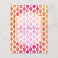 Tema árabe marroquí rosa y naranja Save the Date