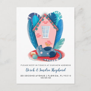 Postal De Anuncios Tema del animal de la casa móvil del gato