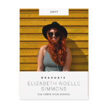 Tendencia Mínima Foto Postcard De Graduación Moder