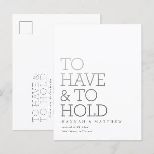 Postal De Anuncios Tener y mantener un boda moderno de tipografía de