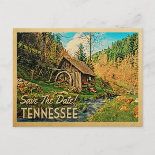 Postal De Anuncios Tennessee Save The Date Cabaña Rústica Mill Woods