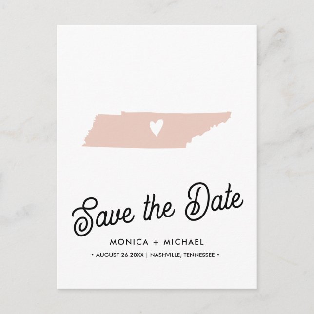 Postal De Anuncios TENNESSEE State Destination Wedding CUALQUIER COLO (Anverso)