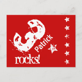 Postal De Anuncios Tercer cumpleaños KIDS diseño diagonal Grunge estr