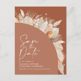 Postal De Anuncios Terracota bohemia moderna pampas césped elegante y