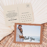 Postal De Anuncios Terracotta Formal Foto Boda Gracias Postcard<br><div class="desc">Esta foto boda formal de terracota gracias postal es perfecta para un boda rústico. El diseño presenta una hermosa fuente caligráfica para complementar tu evento.</div>