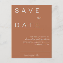 Postal De Anuncios Terracotta Save the Date