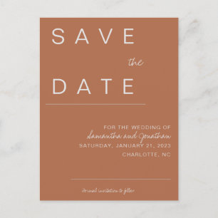 Postal De Anuncios Terracotta Save the Date