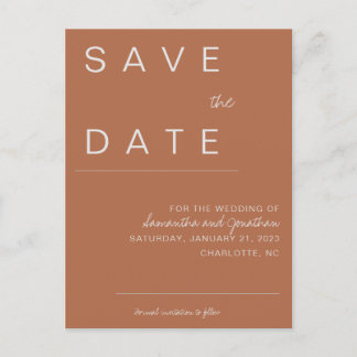 Postal De Anuncios Terracotta Save the Date