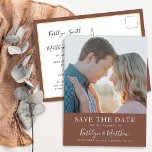 Postal De Anuncios Terracotta Tipografía moderna Boda de fotografía s<br><div class="desc">Terracotta Moderna Tipografía Fotos Boda Minimalista Ahorra La Postales De Invitación De Fecha. Hágale saber a su familia, amigos y colegas que usted ha fijado una fecha para su celebración boda con esta elegante, elegante y moderna boda, ahorrando la tarjeta de invitación de cita. Todos los textos están preorganizados para...</div>