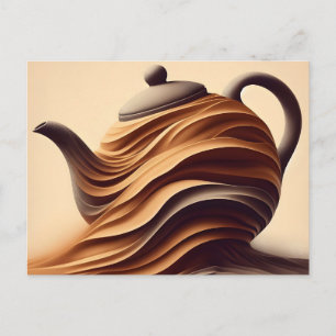 Postal De Anuncios Tetera abstracta minimalista zen fluida
