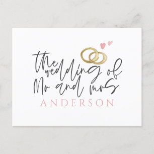 Postal De Anuncios Texto de escritura y anillos de boda
