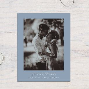 Postal De Anuncios Texto e imagen simples y elegantes Blue Save the