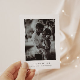 Postal De Anuncios Texto simple y elegante y foto | Guardar la fecha