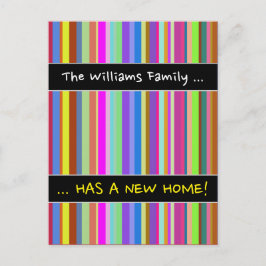 Postal De Anuncios "... ¡TIENE UN NUEVO HOGAR!" + Rayas de varios col
