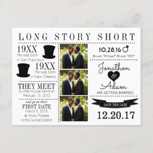 Postal De Anuncios Timeline Top Hat Save the Date Post Card