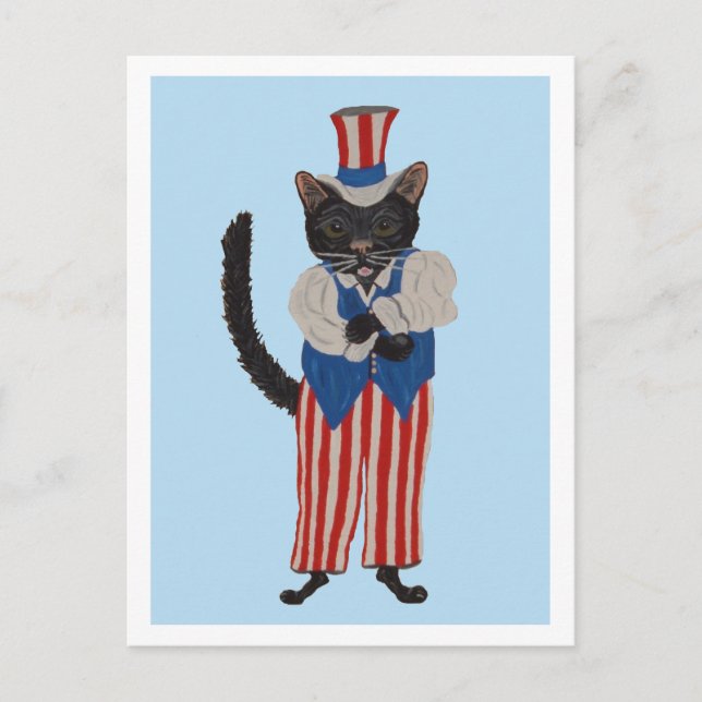Postal De Anuncios Tío Sam Gato Negro (Anverso)