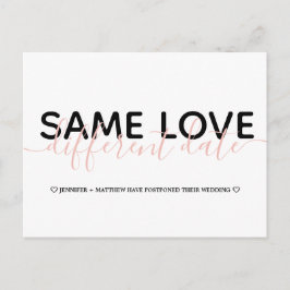 Postal De Anuncios Tipografía de boda Cambiar la Fecha Simple Foto