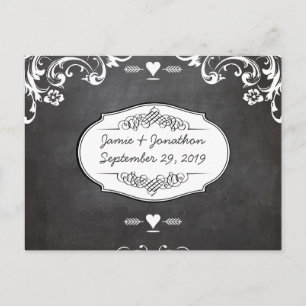 Postal De Anuncios Tipografía de Pizarra en Bodas
