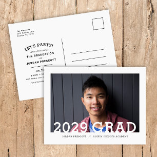 Postal De Anuncios Típografía moderna Foto Partido de graduación supe