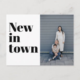 Postal De Anuncios Tipografía moderna negra foto nueva mudanza de cas