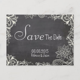 Postal De Anuncios tipografía vintage Chalkboard guardar la fecha