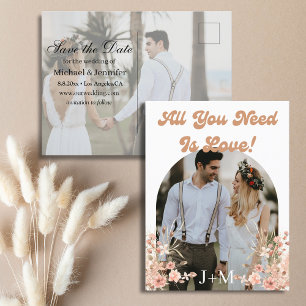 Postal De Anuncios todo lo que necesitas es amor, boho 2 fotos guarda