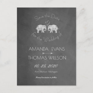 Postal De Anuncios TONELADAS DE AMOR   Elephant Chalkboard Save the D