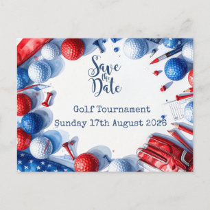 Postal De Anuncios Torneo de golf de Golf Save the date con tema 4 de