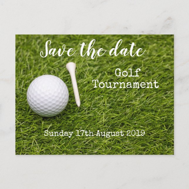 Postal De Anuncios Torneo de Golf para guardar la fecha Golf (Anverso)