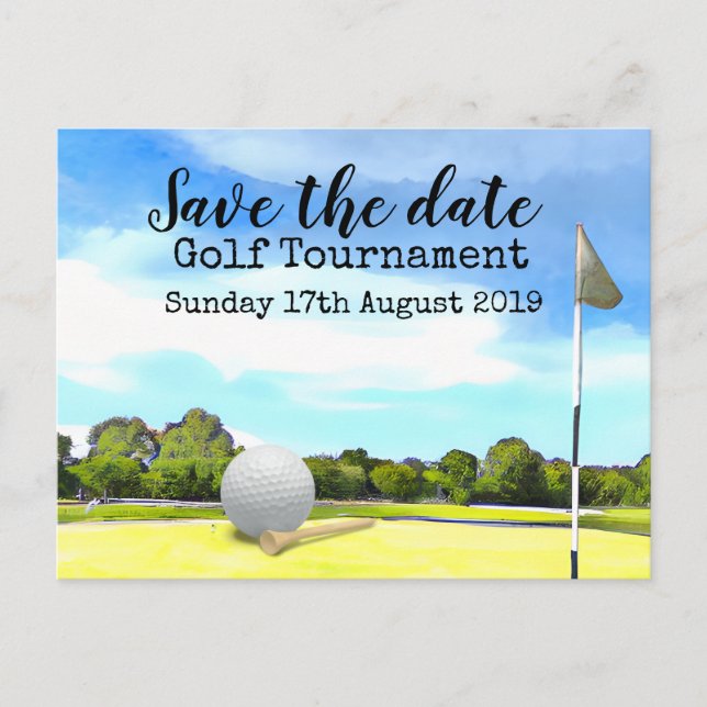 Postal De Anuncios Torneo de golf 'Save the date'  (Anverso)