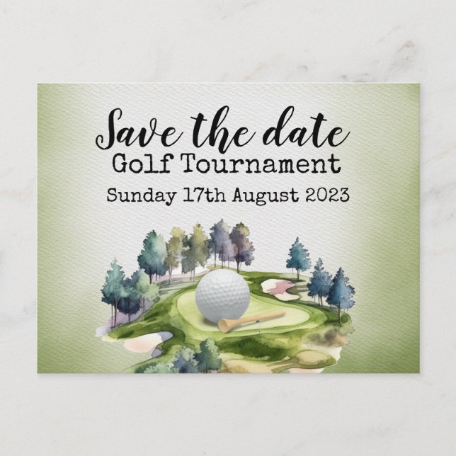 Postal De Anuncios Torneo de Golf Save the date  (Anverso)