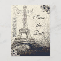 Torre Eiffel de París Vintage y Rosas para Guardar
