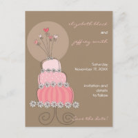 Torta de boda rosa dulce caprichosa guarde la fech