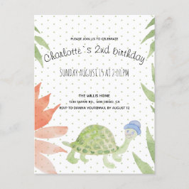 Postal De Anuncios Tortuga de bebé acuarela pintada a mano