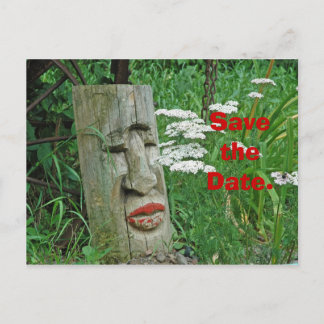 Postal De Anuncios Tótem Rojo Lipped Save The Date