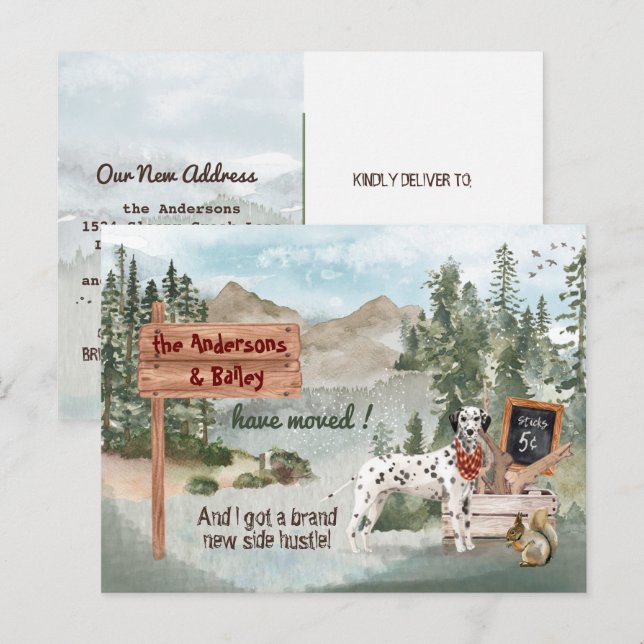 Postal De Anuncios Trasladando Bosques de Pinares Dálmatas Nueva Dire (Anverso / Reverso)