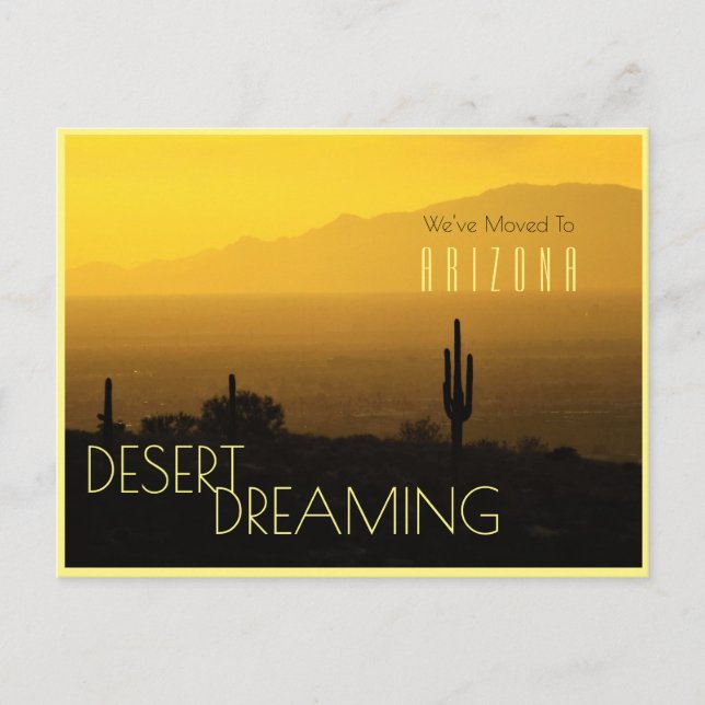 Postal De Anuncios Traslado A Arizona Cactus De Saguaro, Amanecer Ama (Anverso)